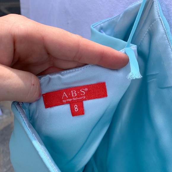 Tiffany blue pleated skirt ABS dress - Picture 6 of 6